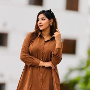 Elegant Women's Shirt in Premium Bangchur Cherry Fabric (Kathali)